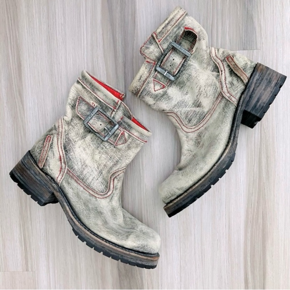 Walk by Faith Vintage Exene Distressed Moto Combat Boots – Size 6 - Picture 2 of 14